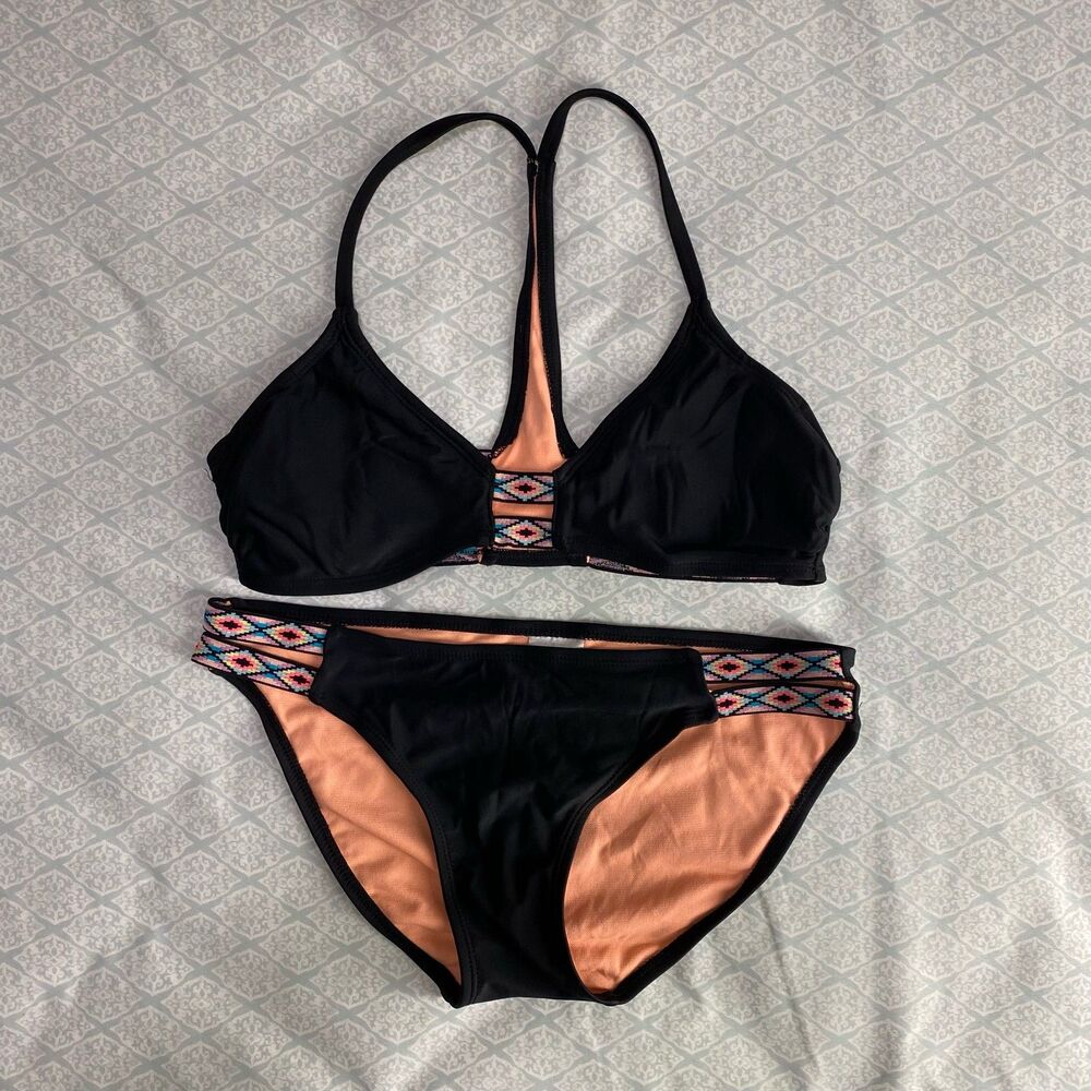 [S] Strappy Aztec 2 Piece Bikini Set – Small Top & Bottom